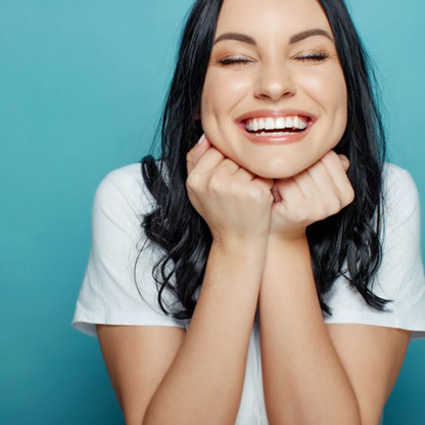 Lady smiles radiantly
